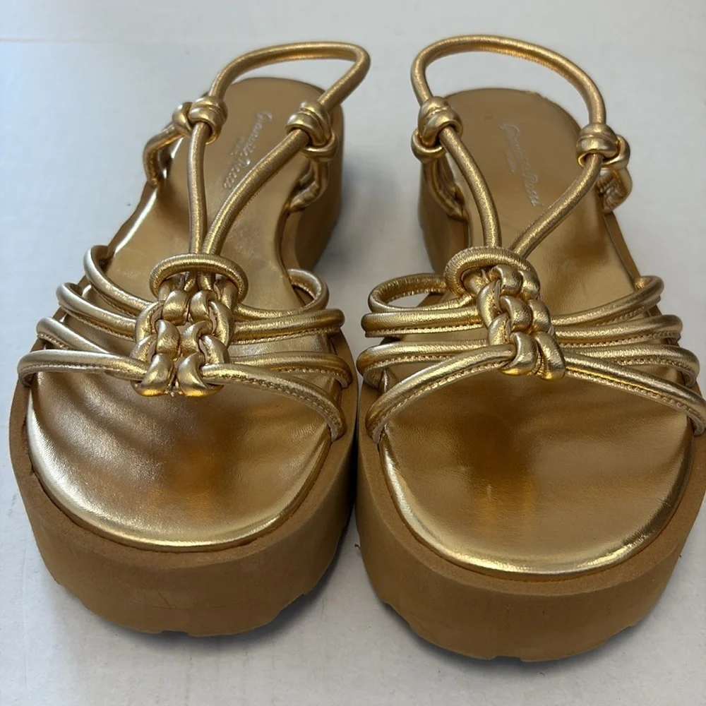 Gianvito Rossi Hebe Metallic Leather Platform Sandals